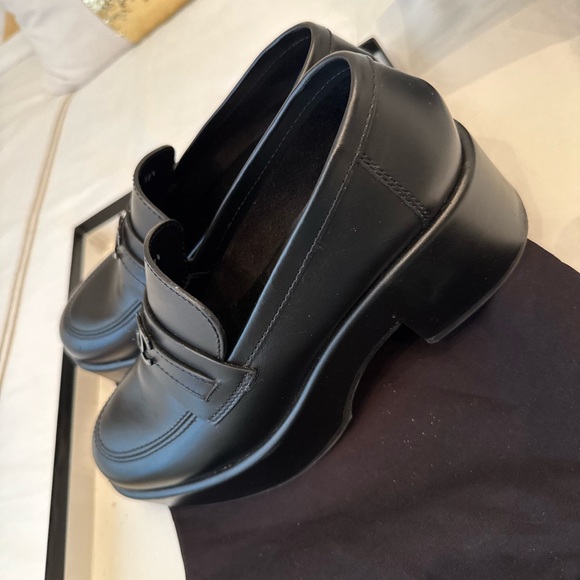 Black Chanel Leather Loafers size 38.5 main image 5
